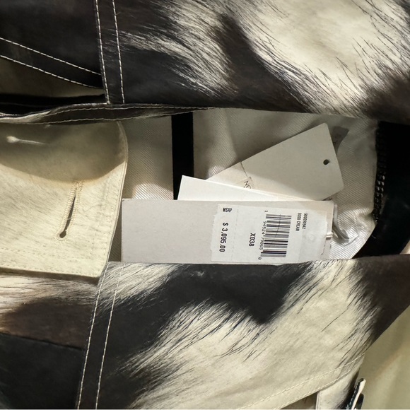 STELLA MCCARTNEY OFF-WHITE COW PRINT LEANNA TRENCH COAT sz38 - Picture 5 of 9